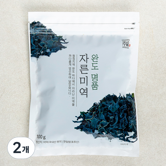 주일 완도 명품 자른미역, 2개, 100g