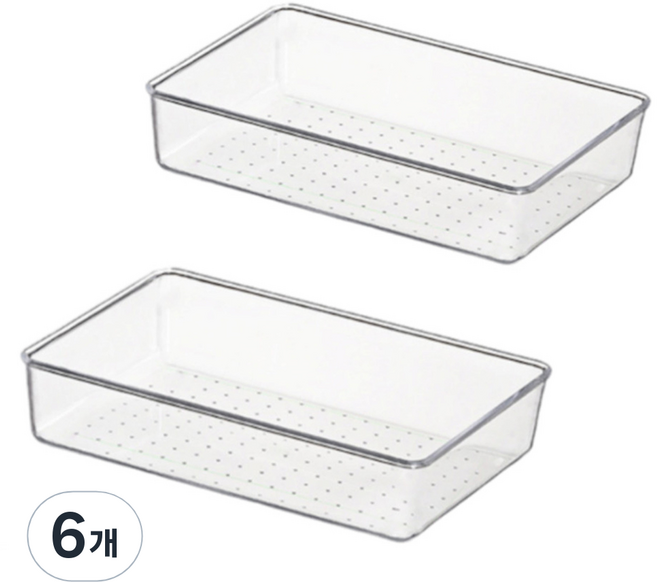 주앤지 다용도 아크릴 투명 수납 보관 트레이, 6개