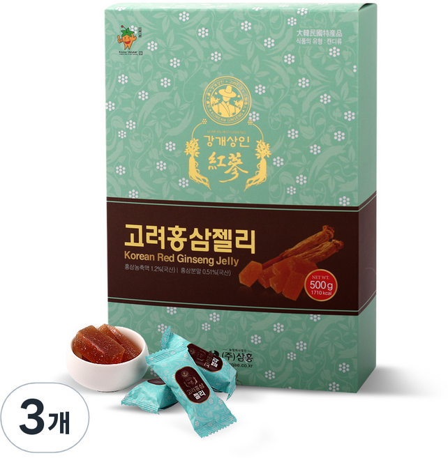 강개상인 홍삼젤리, 500g, 3개