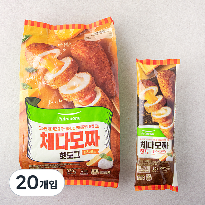 풀무원 체다모짜핫도그 (냉동), 80g, 4개입, 5개
