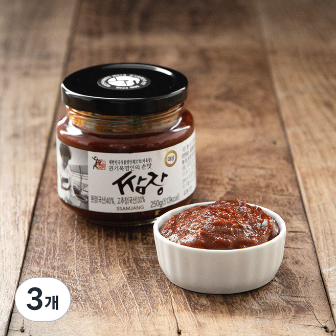 권기옥 명인 웃말 쌈장, 250g, 3개