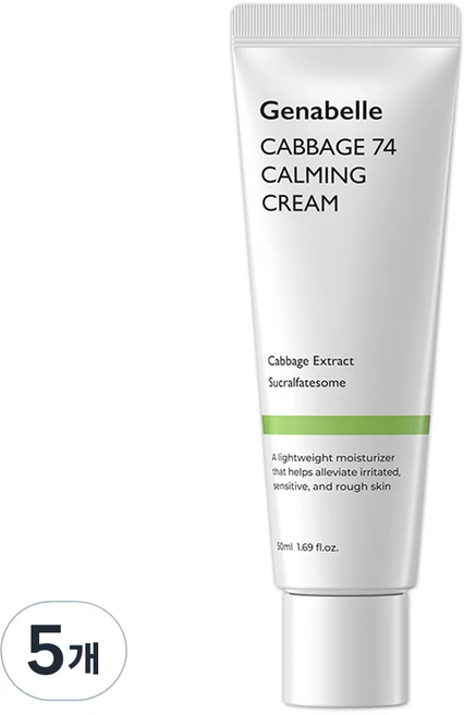 제나벨 캐비지74 카밍 수분크림, 50ml, 5개 - 쿠팡