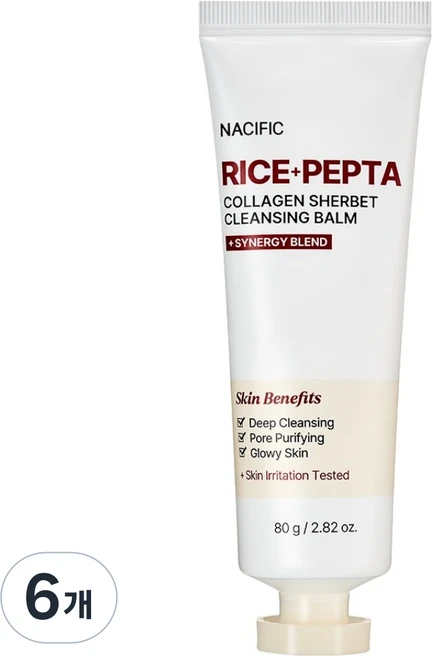 네시픽 라이스 펩타 콜라겐 샤베트 클렌징 밤, 80g, 6개 - 쿠팡