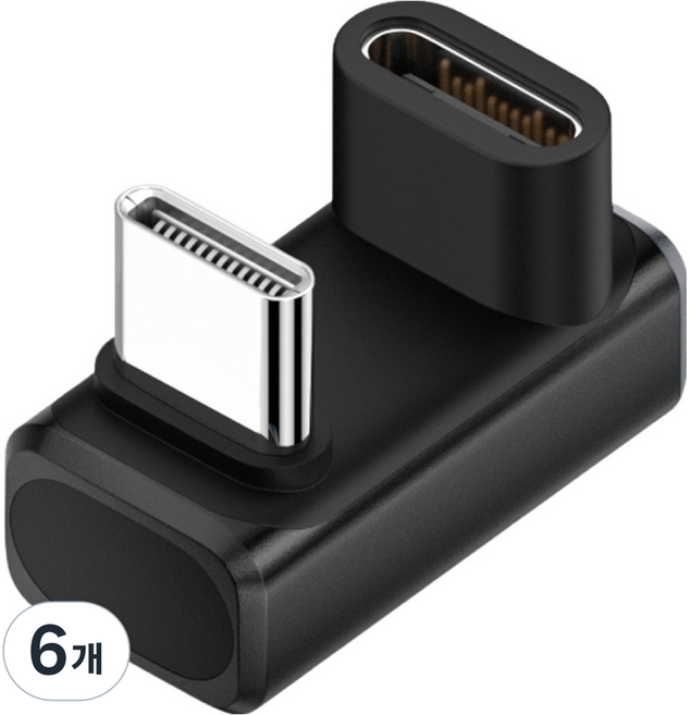 YTEK 240W 80Gbps 8K 影像支援 USB4 v2.0 Type-C U型 M / F 轉接頭 黑色, 6個, YT-CG4U-03