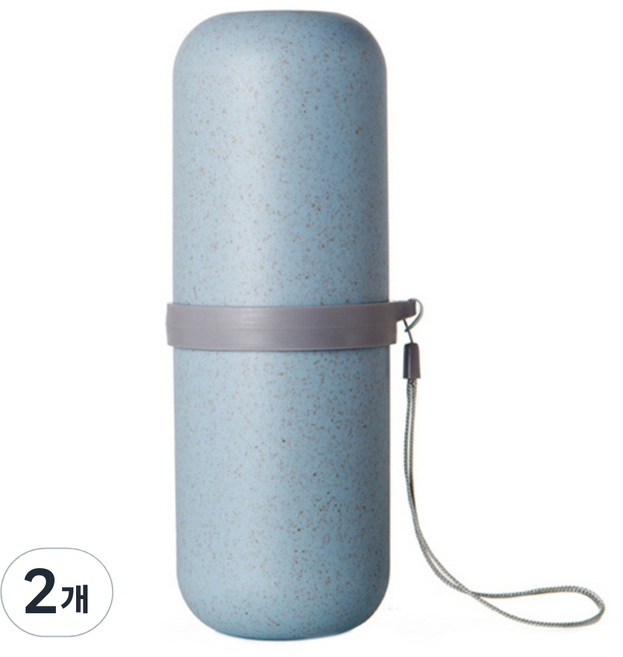 더자카 휴대용 캡슐 칫솔꽂이, 블루, 2개