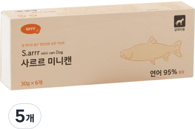 동원아르르 강아지 사르르 미니캔 독 6p, 연어, 180g, 5개