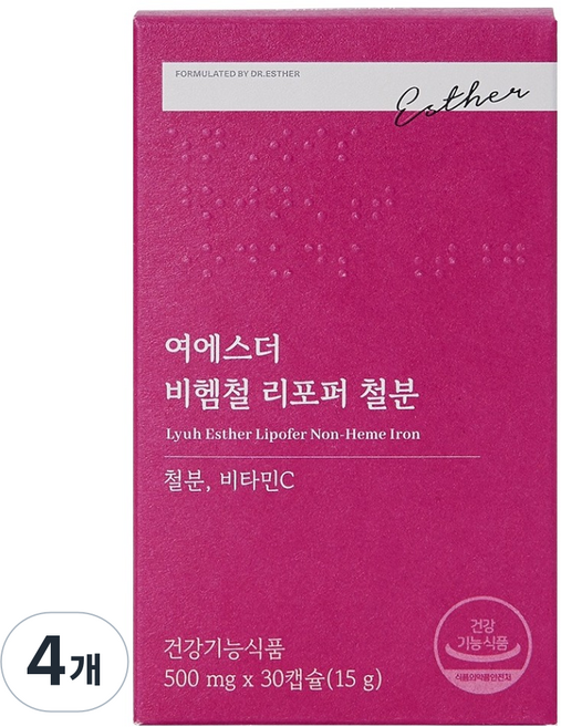 에스더포뮬러 여에스더 비헴철 리포퍼 철분 15g, 4개, 30정