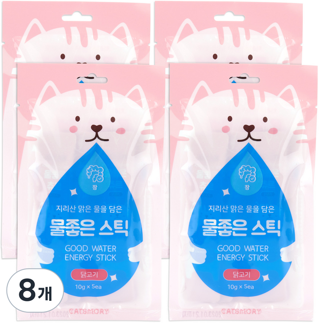 캣츠모리 고양이 물좋은 스틱 장케어 간식 5p, 닭고기, 50g, 8개