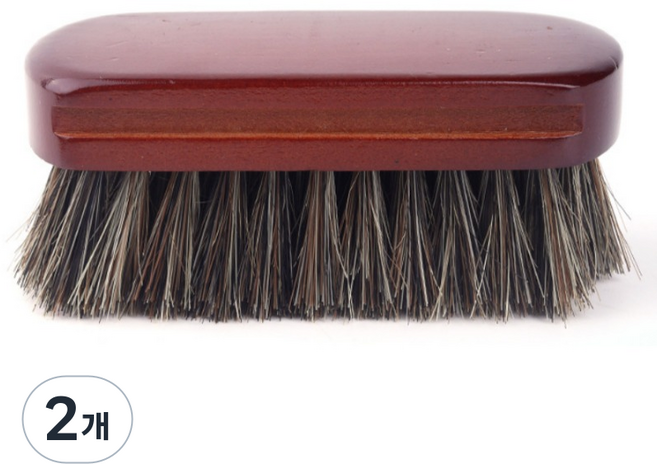 ADUNE 프리미엄 말털 구두솔, 브라운, 2개