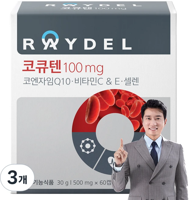 레이델 코큐텐 100mg 30g, 60정, 3개 - 쿠팡