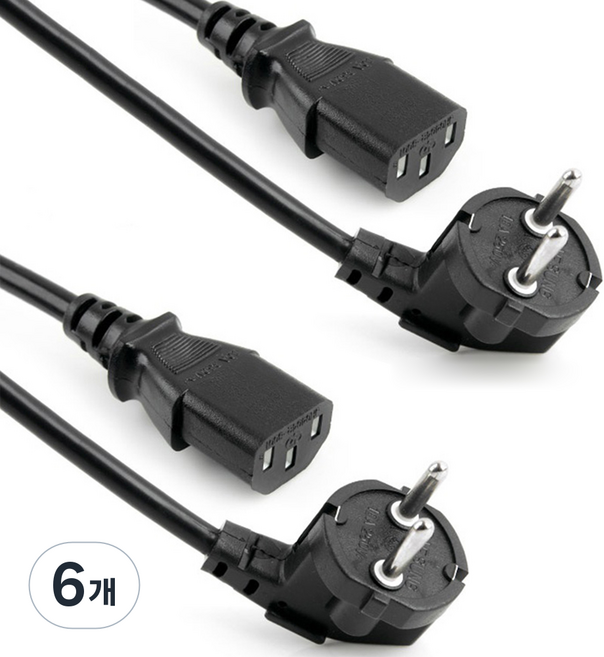 애니포트 국산 AC코드 220V 10A 0.75SQ 파워케이블, 6개, 1.5m