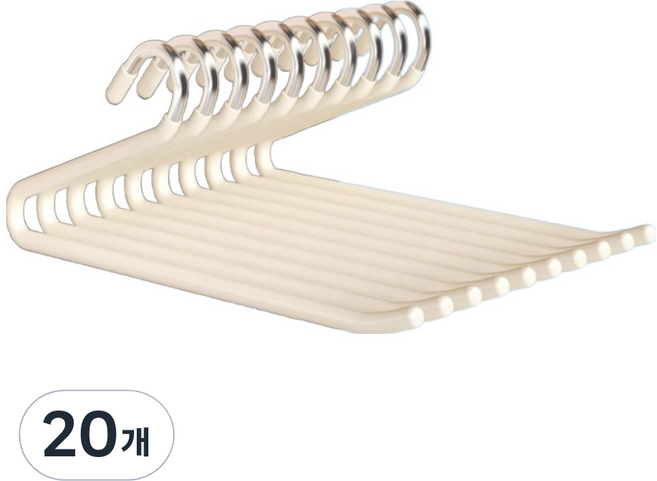 솔브리빙 Z모양 자국방지 논슬립 바지걸이, 화이트, 20개