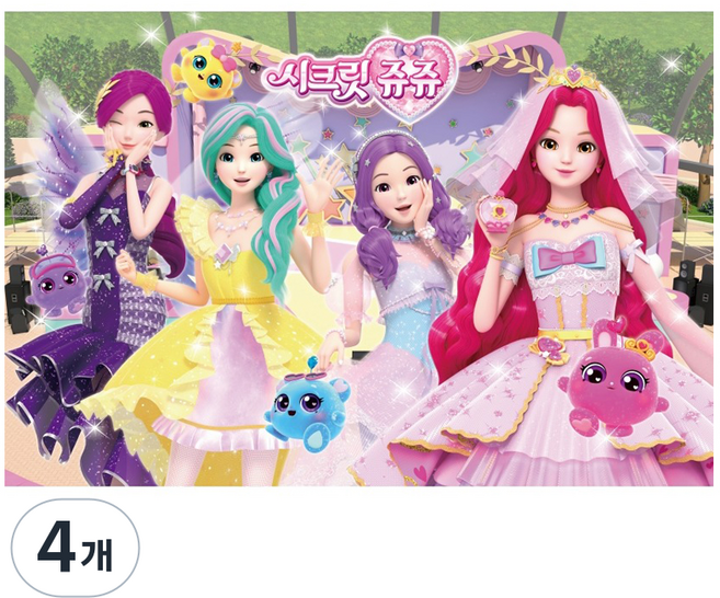 韓國 UNICORN Secret Jouju 底板拼圖, 77件, 4個