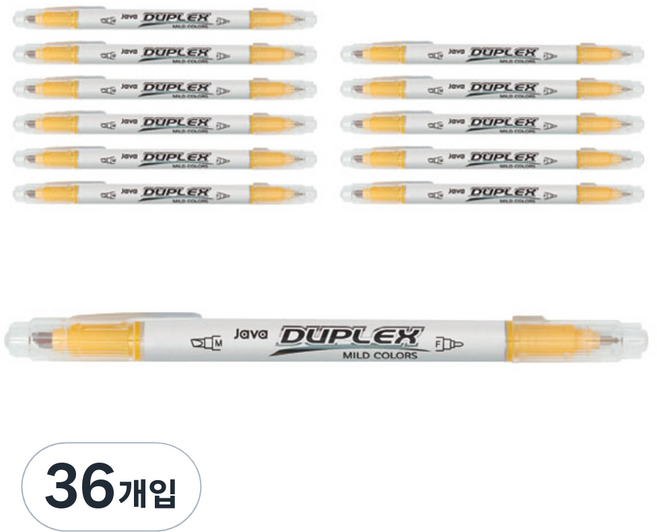JAVAPEN Duplex 雙頭柔色螢光筆, 金色, 36入