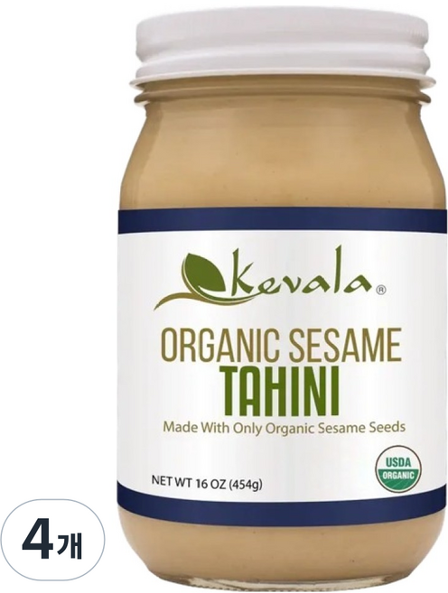 케발라 오가닉 참깨 타히니, 4개, 454g