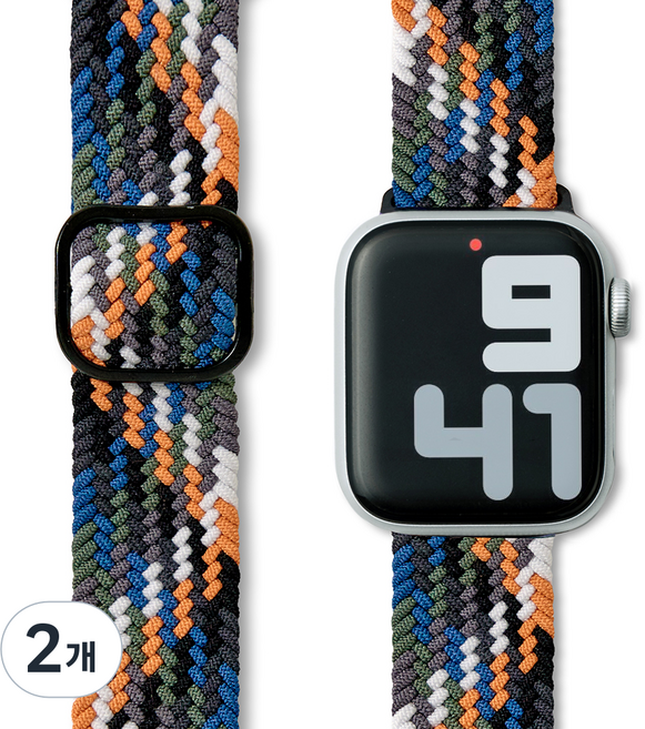 NUART Apple Watch 相容尼龍單圈錶帶, 靛藍色, 2個