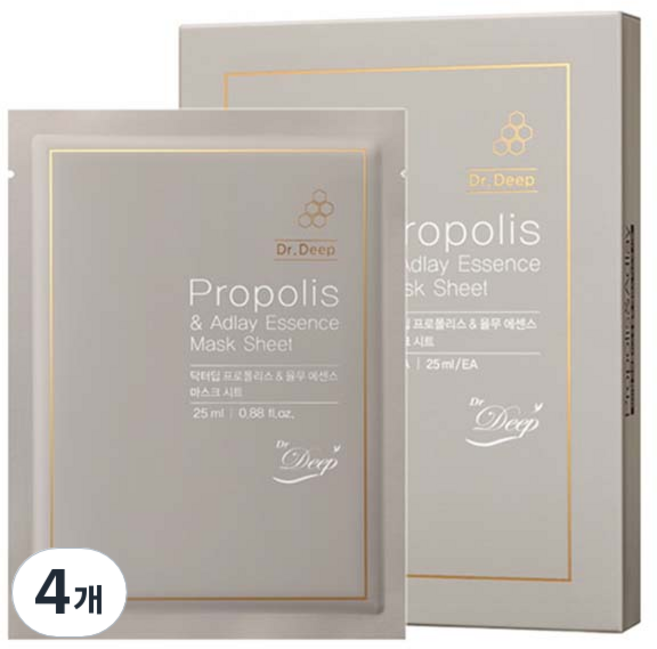 닥터딥 프로폴리스&율무마스크팩 25ml, 10매입, 4개