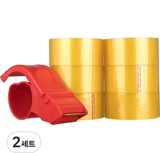 Daebak Tape 大發 透明封箱膠帶 50m 6入 + 切割器, 2套