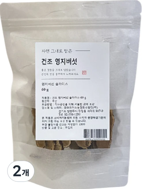 건조 영지버섯, 60g, 2개 - 쿠팡