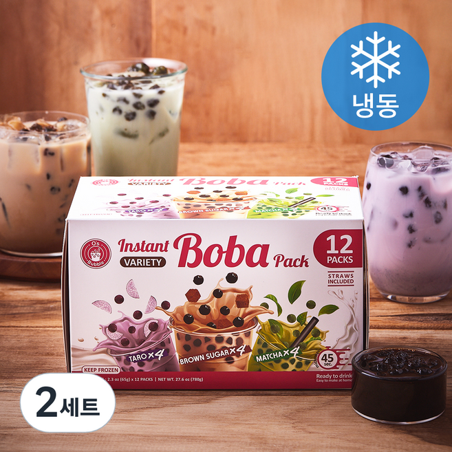 오스버블 인스턴트 보바팩 버블티 3종 x 65g x 4개입 세트 (냉동), 780g, 2세트