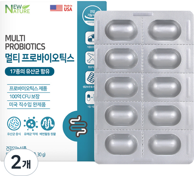 뉴네이처 멀티 프로바이오틱스, 60정, 2개