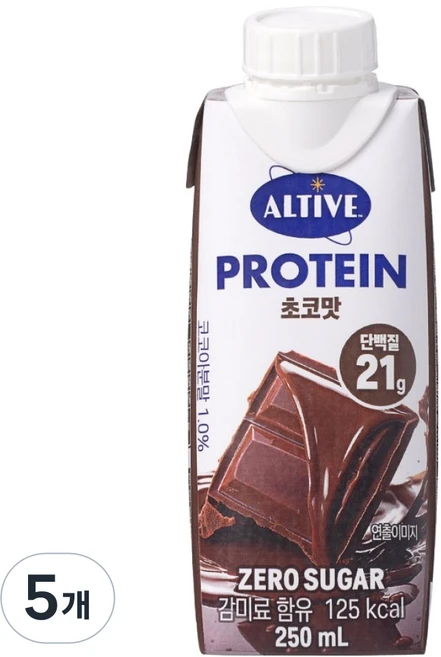 얼티브 프로틴 초코맛, 250ml, 5개 - 쿠팡
