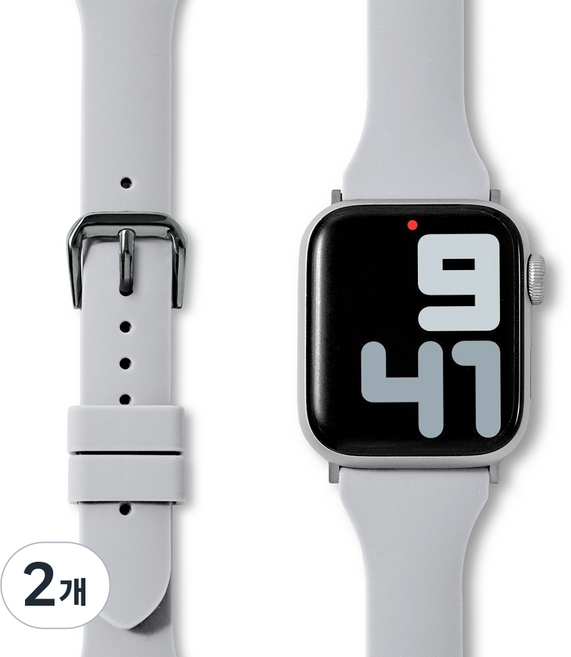 NUART Apple Watch 相容 D扣 纖薄 矽膠錶帶, 灰色