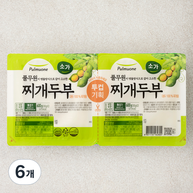 풀무원 소가 찌개두부, 300g, 6개