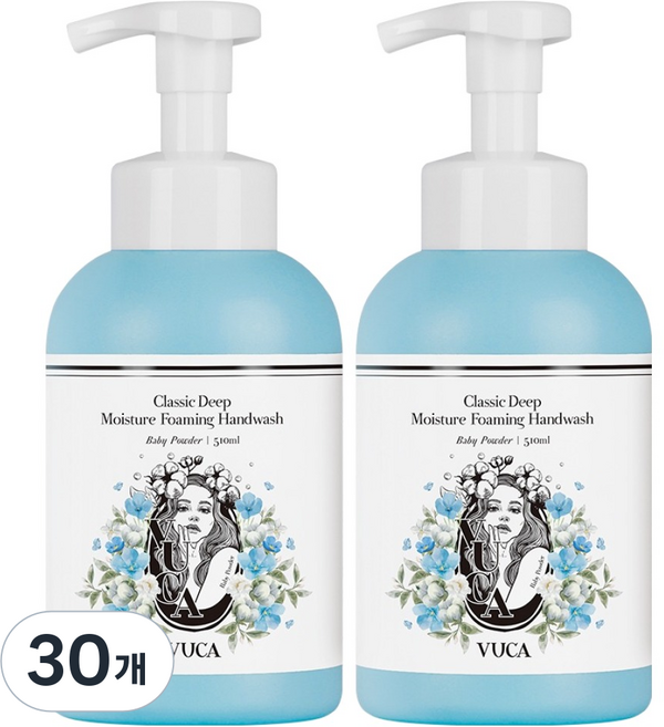 뷰카 클래식 딥모이스처 포밍 핸드워시 베이비파우더향, 510ml, 30개