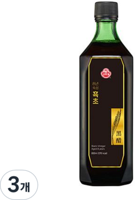 오뚜기 8년 숙성흑초, 600ml, 3개