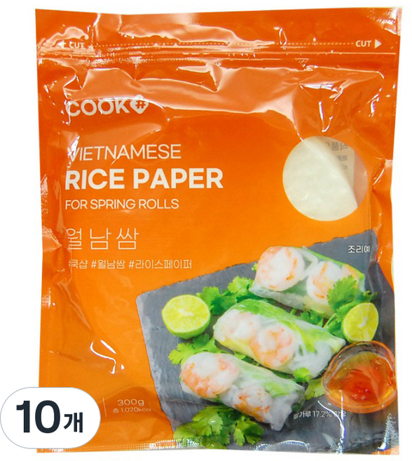 쿡샵 월남쌈 라이스페이퍼 원형, 300g, 10개