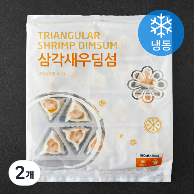 랜시 중국산 삼각새우딤섬 (냉동), 360g, 2개