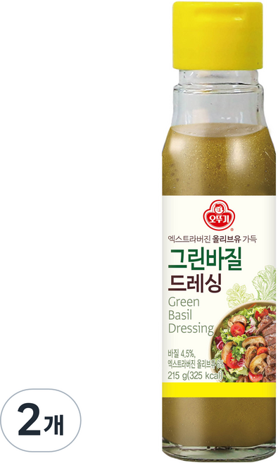 오뚜기 그린바질 드레싱, 215g, 2개