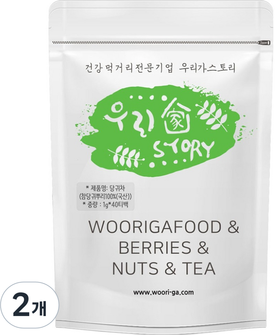 우리가스토리 국산 참당귀 뿌리차 티백, 1g, 2개, 40개입