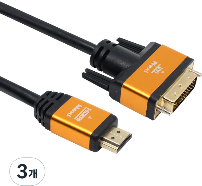 nexi HDMI 2.0 to DVI 鍍金金屬螢幕連接線 V2.0, 3個, 1m