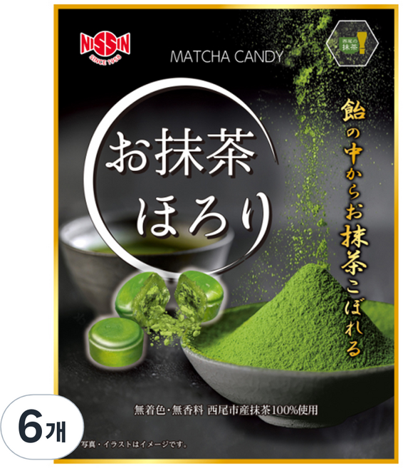 닛신제과 니씬 녹차사탕, 77g, 6개