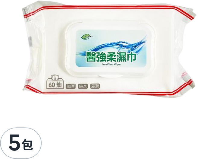 醫強 柔濕巾, 1入, 5包