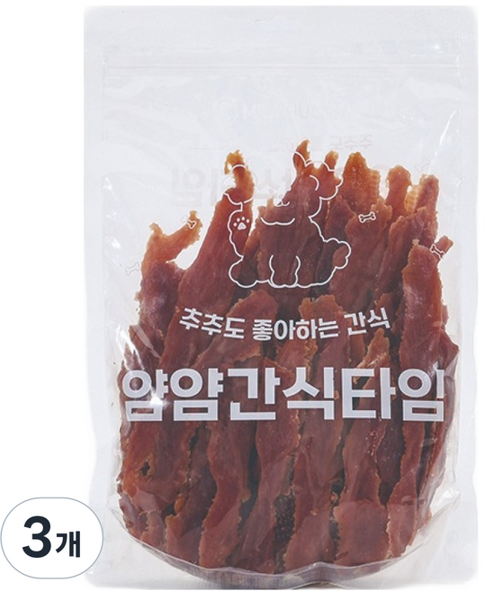 미스터추추 강아지 얌얌간식타임 대용량간식, 1kg, 3개, 오리가슴살육포