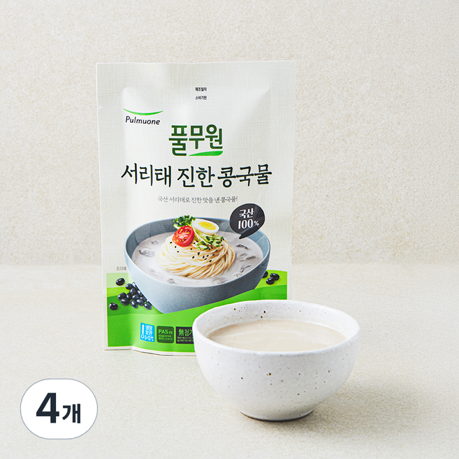 풀무원 서리태 진한 콩국물, 350g, 4개