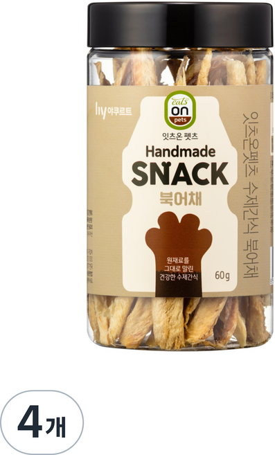 eatson 한국야쿠르트 펫츠 강아지 수제 간식 60g, 북어채맛, 4개