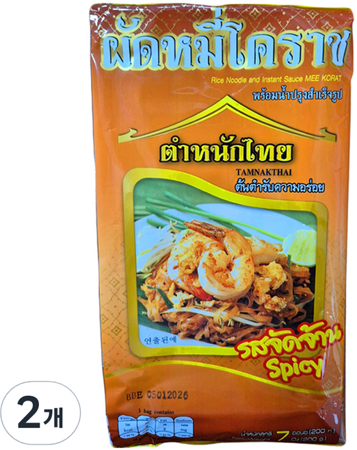 라이스앤누들소스 팟타이 매운맛, 2개, 200g