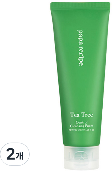 파파레서피 티트리 컨트롤 클렌징 폼, 120ml, 2개