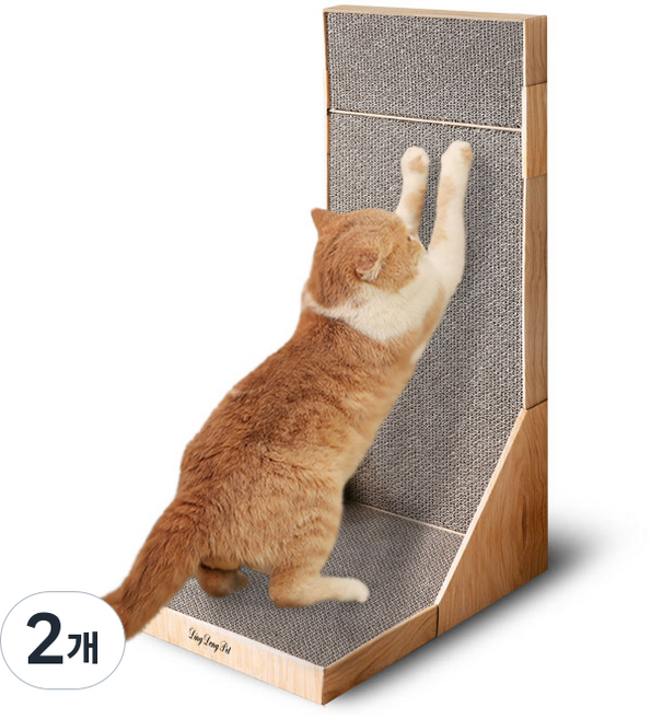딩동펫 고양이 벽면형 스크래쳐, 혼합 색상, 2개