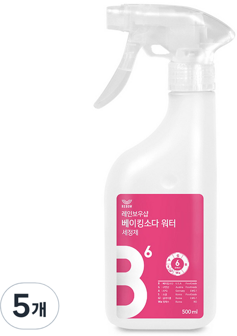 레인보우샵 베이킹소다 워터 다목적세정제, 500ml, 5개