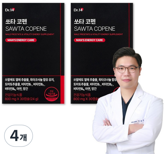 닥터포틴 남성용 활력 영양제 쏘타코펜 24g, 4개, 30정