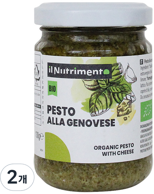 일뉴트리멘토 유기농 알라 제노비스 페스토, 130g, 2개