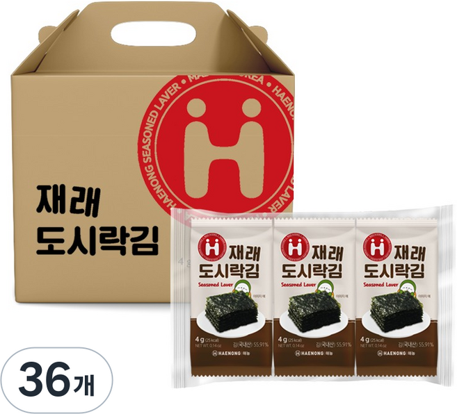 해농 재래 도시락김 4g, 36개