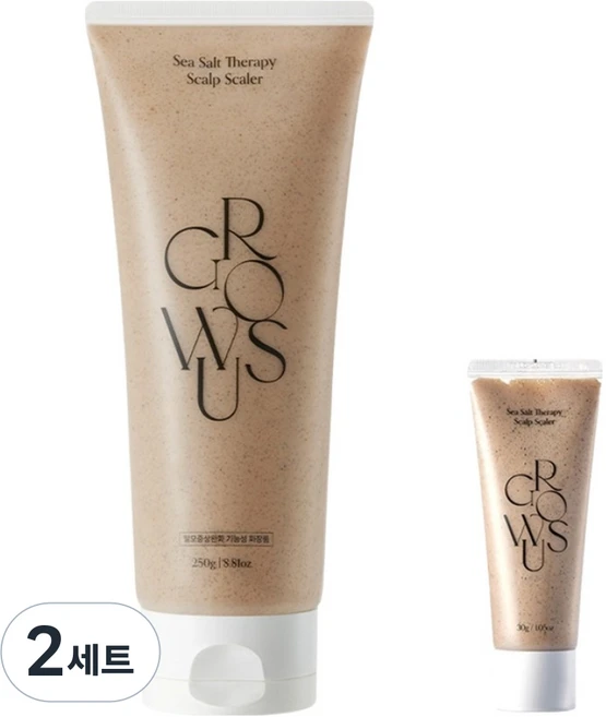 그로우어스 씨솔트 테라피 두피 스케일러 250g + 30g 세트, 2세트, 280g - 쿠팡