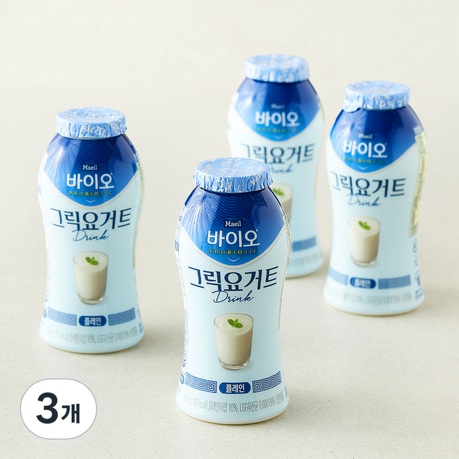 매일바이오 고단백 그릭요거트 드링크 플레인, 3개, 4개입, 600ml