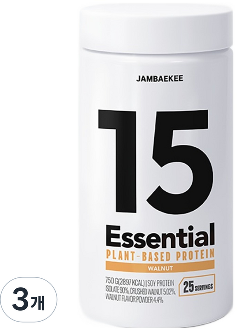 Jambaekee Essential 植物性蛋白粉 核桃口味, 750g, 3個